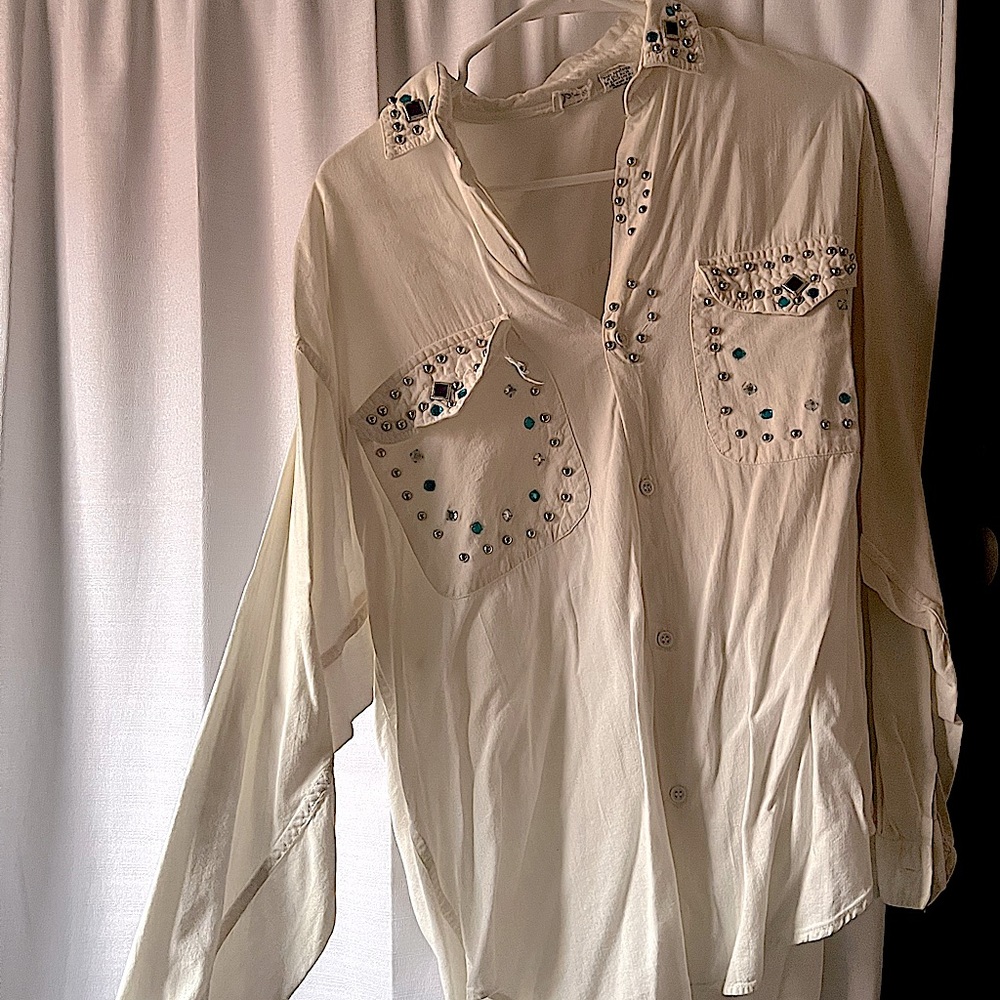 Vintage rock and roll long sleeve button up